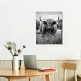 thumbnail image 2 of Nawypu Western Cowboy Wall Art, Highland Cow Print, Boots Straw Hat and Longhorn Decor Vintage Farmhouse Canvas for Men's Bedroom, 16x20in, 2 of 4