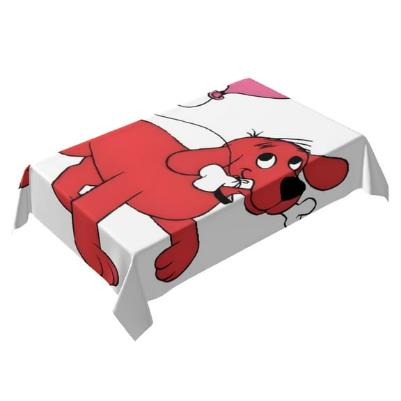 Clifford The Big Red Dog Themed Square Tablecloth 54 * 72 Inches Durable Stylish