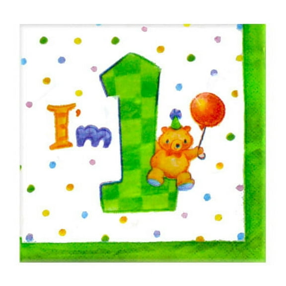 'My 1st Birthday' Teddy Bear Small Napkins (16ct)