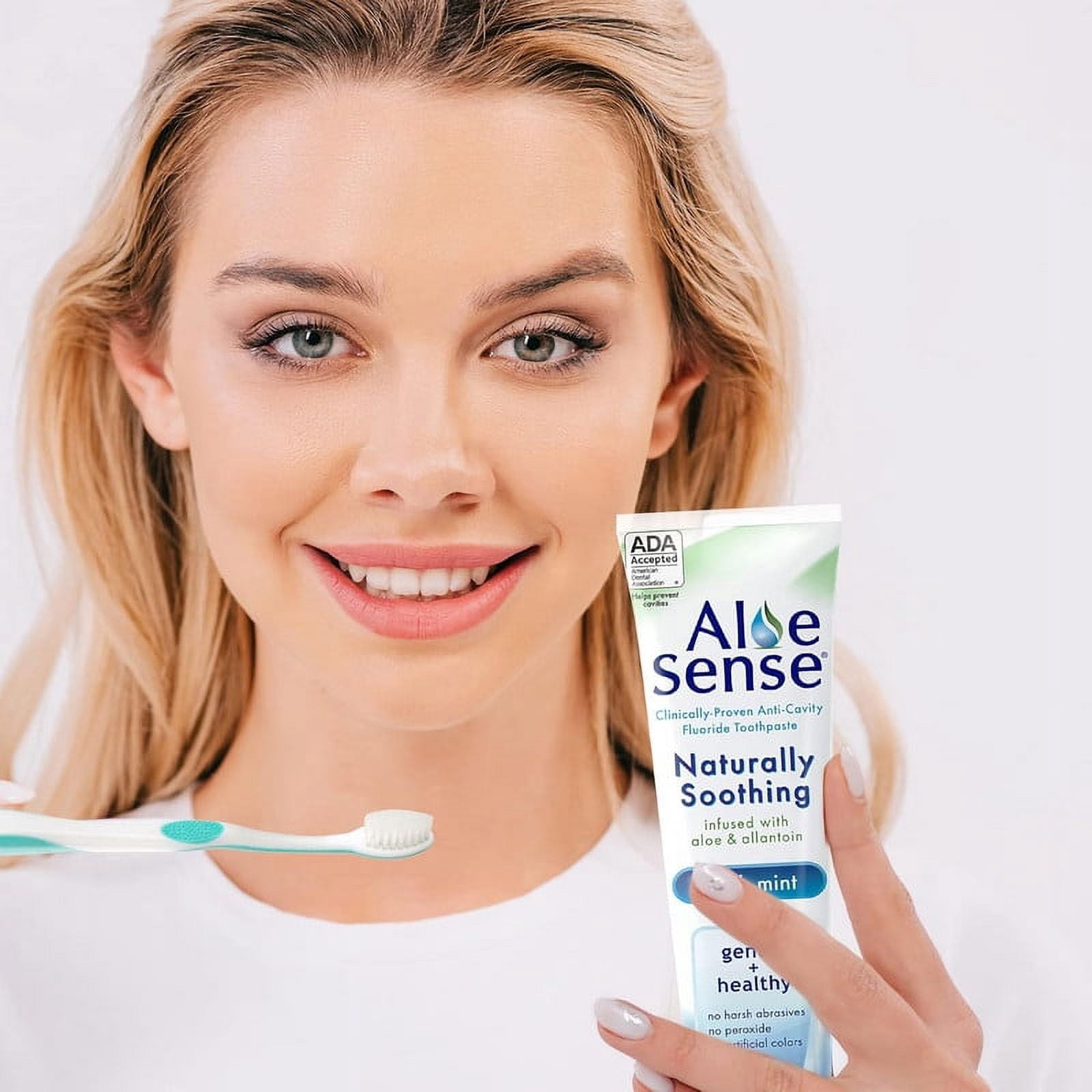 AloeSense Naturally Soothing Fluoride Toothpaste, Fresh Mint, 5 oz, 3 Pack