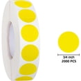thumbnail image 3 of Lot de 2000 Autocollants Ronds à Codage de Couleur à Pois Ronds 3/4 Pouces, Jaune, 3 of 7