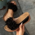 thumbnail image 5 of Dakaela Womens Orthopedic Wedge Sandals 2026 Dressy Flower Platform Slip on Slides Arch Support Casual Walking Beach Dress Shoes Black 6.5, 5 of 7