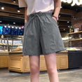 thumbnail image 3 of CALAFEBILA Wide Leg Cargo Shorts for Women Solid Flat Front Shorts Casual Summer Shorts for Women with Pockets, 3 of 3