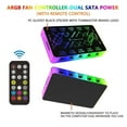 thumbnail image 6 of Samovi ARGB Fan Hub, 10-Port 4 Pin Fan Controller PC, 5V-3Pin LED Hub, Magnetic Mount, SATA Power Input, RF Remote & Chassis Key Control, Support 10 PWM Case Fans Splitter & ARGB Lighting Devices, 6 of 7