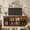 Brown, variant on Homall TV Stand for 65 Inch TV with LED Lights & Glass Doors, Media Console with Built-in Charging Station, Entertainment Center for Living Room, Black