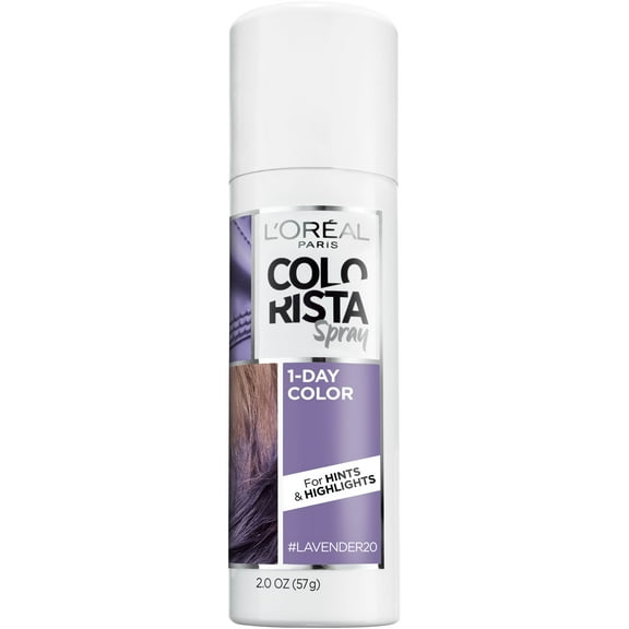 L'Oreal Paris Colorista 1 Day Hair Color Spray, 20 Pastel Lavender, 2 oz