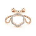 thumbnail image 2 of ANGARA Natural Diamond Open Hexagon Bolo Ring in 14K Rose Gold for Women (Size-1mm | Color-I-J| Clarity-I1-I2) | April Birthstone, Birthday, Anniversary, Jewelry Gift for Women | Natural Diamond Ring, 2 of 9