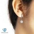 thumbnail image 4 of JEWELEXCESS Diamond Sun Earrings for Women – .925 Sterling Silver Sun Earrings – Genuine White Diamond Jewelry – Sun Charm Birthday Gifts, 4 of 5