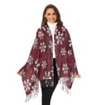 thumbnail image 3 of FORMRS Womens Scarf Winter Soft Long Big Warm Shawls Wrap Tassel Scarves, Red Snowflakes Pattern, 3 of 9