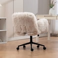 thumbnail image 6 of S-HOME Ergonomic Desk Chair with 5-Gear Adjustable Armrests and Swivel Function for Home and Office Spaces, Beige Lamb wool, 6 of 17