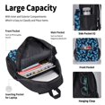 thumbnail image 4 of Vsdgher Blue Butterfly Print Large Capacity Backpack Lunch Bag Pencil Case Combination 3 Piece Set for Student, 4 of 7