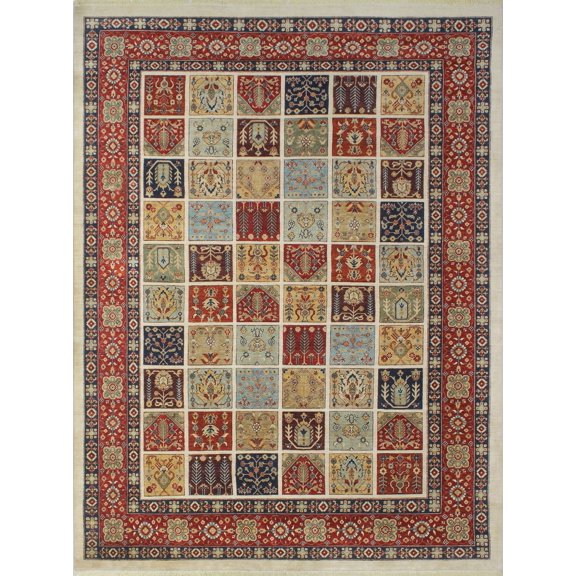Khurgeen Amini Ivory/Rust Rug, 8'9" x 11'7"