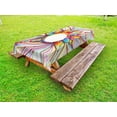 thumbnail image 1 of Abstract Outdoor Tablecloth, Absurd Vector Smoky Wavy Floral Design with Rainbow alike Stripes and Lines Print, Decorative Washable Fabric Picnic Tablecloth, 58 X 104 Inches, Multicolor, by Ambesonne, 1 of 2