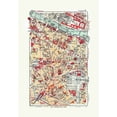 thumbnail image 2 of Blue Guides 23x32 Black Ornate Wood Framed with Double Matting Museum Art Print Titled - Central Paris France - Blue Guides 1921, 2 of 4