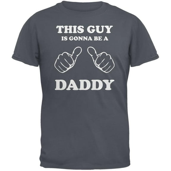 Father's Day This Guy is Gonna Be a Daddy Charcoal Grey Adult T-Shirt - X-Large