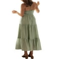 thumbnail image 4 of Robe Longue Y2k pour Femmes Bretelles Spaghetti Col en V Robe Maxi Dos Nu Vacances Anniversaire Plage Robe d'Été, 4 of 6