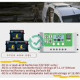 thumbnail image 4 of Controlador de carga del regulador del panel solar de 30 A para controlador de carga inteligente de batería de plomo/litio de 12 V/24 V con pantalla LCD y puertos USB duales, temporizador de encendid, 4 of 5
