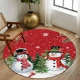 thumbnail image 2 of Round Rugs 8 Ft, Red Snowman Christmas Non Slip Area Rugs for Kitchen Bedroom Entryway, Xmas Tree Snowflake Winter Branches Washable Carpet Runner Rug Floor Mats for Bedroom Home Decor, 2 of 9