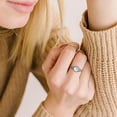 thumbnail image 2 of Moonstone Ring Elegant Titanium Steel Geometric Pattern Irregular Design Jewelry Durable Statement Band For Men Women, 2 of 4