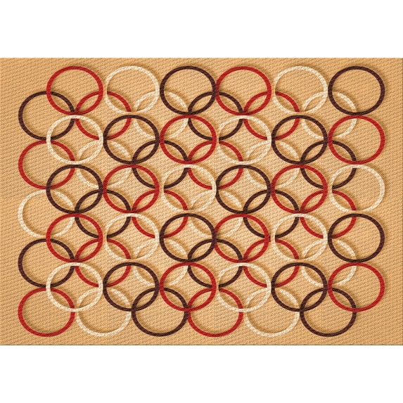 Ahgly Company Machine Washable Indoor Rectangle Transitional Yellow Orange Area Rugs, 2' x 5'