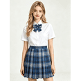 thumbnail image 2 of yillto Women's Plus Size Plaid Skirts Pleated High Waist A Lined Casual Mini Skater Skirts M-XXXXL, 2 of 5