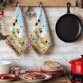thumbnail image 6 of Gnomes Sunflower Kitchen Towels Set of 3, Elegant Pastoral Summer Botanical Wooden Absorbent Dish Towels for Kitchen, Microfiber Hand Towel, Quick Drying Tea Towel for Cleaning Decorative Dishcloths, 6 of 7