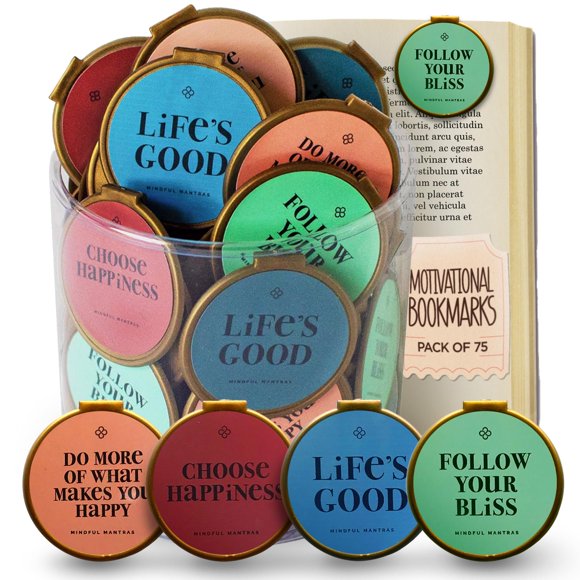 Motivational Bulk Bookmarks for Teens -75 Pack -Bookmarkers for Teens, Women, Men, Coworkers, Friends Perfect for School Student Incentives – Business & Reading Incentives - Classroom Reading Awards