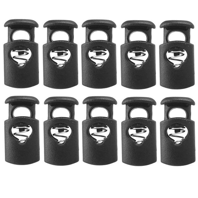 EeaseCA 5 Sets Adjustable Cord Locks Spring Plug Plastic Drawstring Stop Slider for Shoelaces Bags Clothing (Large, 10pcs/Set)