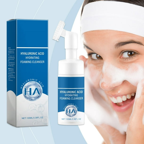 Ácido Hialurónico Limpiador Espumoso Hidratante | Mousse Facial de Limpieza Profunda | Cuidado de la piel hidratante y suave | Suaviza, equilibra, refresca | Botella de 100ml | Limpiador de uso