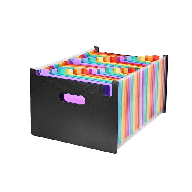 Accordian File Folder Organizer, Expanding Filing Folders, Expandable Accordion Storage Box with 25 Pockets for Paperwork Paper Keeper Invoice Receipt Bill Document, Pockets Accordion File Organizer