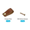thumbnail image 3 of Unique Bargains Leather Drawer Pulls 2.4' 2Pack Leather Furniture Handles Drawer Knob Pull Brown, 3 of 5