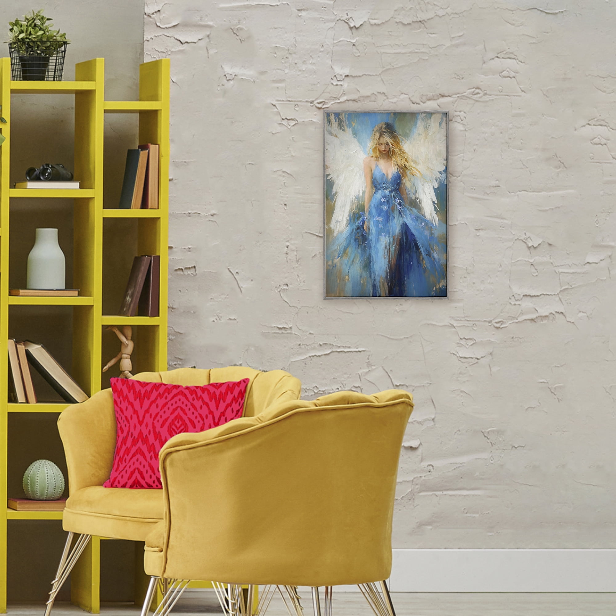 Stupell Industries Blue Flame of Hope Gray Framed Giclee Art, design by Tina LeCour
