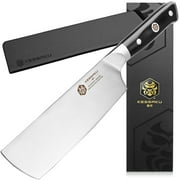 Kessaku 7-Inch Nakiri Vegetable Cleaver Knife - Dynasty Series - Forged ThyssenKrupp German HC Steel - G10 Handle with Blade Guard
