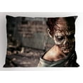 thumbnail image 1 of Zombie Pillow Sham Dead Person in Ruined House with Creepy Looking Murder Killing Scary Artsy Print, Decorative Standard Size Printed Pillowcase, 26 X 20 Inches, Taupe Peach, by Ambesonne, 1 of 2