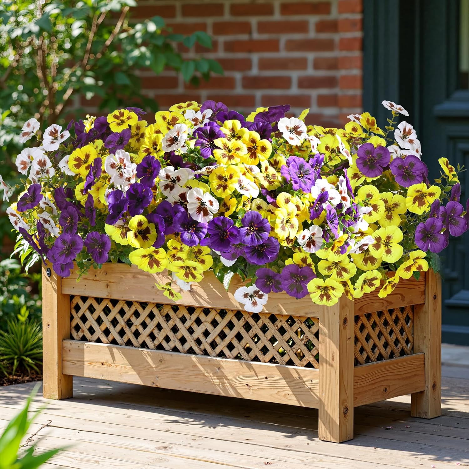 Waipfaru 20 Bundles Artificial Pansy Flower for Outdoor, UV Resistant Faux Pansies Plants,Realistic Silk Fake Flowers for for Front Porch,Basket,Garden Decor
