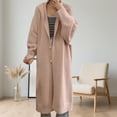 thumbnail image 2 of Long Fuzzy Cardigan for Women Oversized Open Front Solid Color Hooded Sweater Long Sleeve Soft Cozy Warm Trendy Coat, 2 of 4
