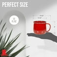 thumbnail image 3 of Red Co. Set of 4 Enamelware Metal 12 Oz Round Camping Coffee Mugs with Handle, White-Speckled Red/Black Rim, 3 of 9