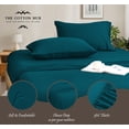 thumbnail image 3 of 100% Pima Cotton RV-Short-Queen Size 4-PCs Sheet Set (Solid, Teal) Fits 10-12" Deep Pocket, 600 Series Sateen Weave, 3 of 5