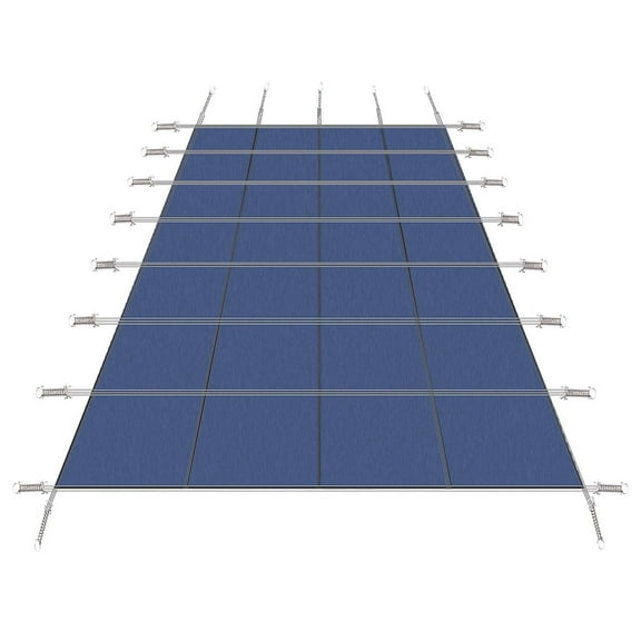 Danolapsi Heavy Duty Inground Pool Cover 18x34 Ft ASTM Certified Rectangular Pool Safety Cover, 500 Lbs Capacity, UV-Resistant & Water Saving, Debris-& Leaf Proof, Easy to Assemble