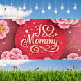 thumbnail image 4 of Floral Design I Love Mommy Decorative Mother's Day Banner for Family Celebration Indoor Decoration Party Backdrop, 4 of 9