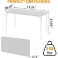 thumbnail image 2 of Twister.CK Folding Table, Portable Rectangle Card Table with Metal Frame, PU Leather Upholstered Desk, for Dining Room, Living Room, Office, Camping, Gray, 2 of 7