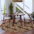 thumbnail image 4 of Boho Tribal 6ft Round Rugs, Abstract Floral Geometric Pattern Art Vintage Washable Non-Slip Area Rugs for Living Room Bedroom Kitchen, Low Pile Dining Room Kicthen Circle Carpet, Indoor Floor Rug, 4 of 9