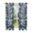 thumbnail image 2 of 2 Panels Set Blackout Curtains Thermal Insulated Sun Protection Room Darkening Drapes for Bedroom Navy Blue Waves, 2 of 7
