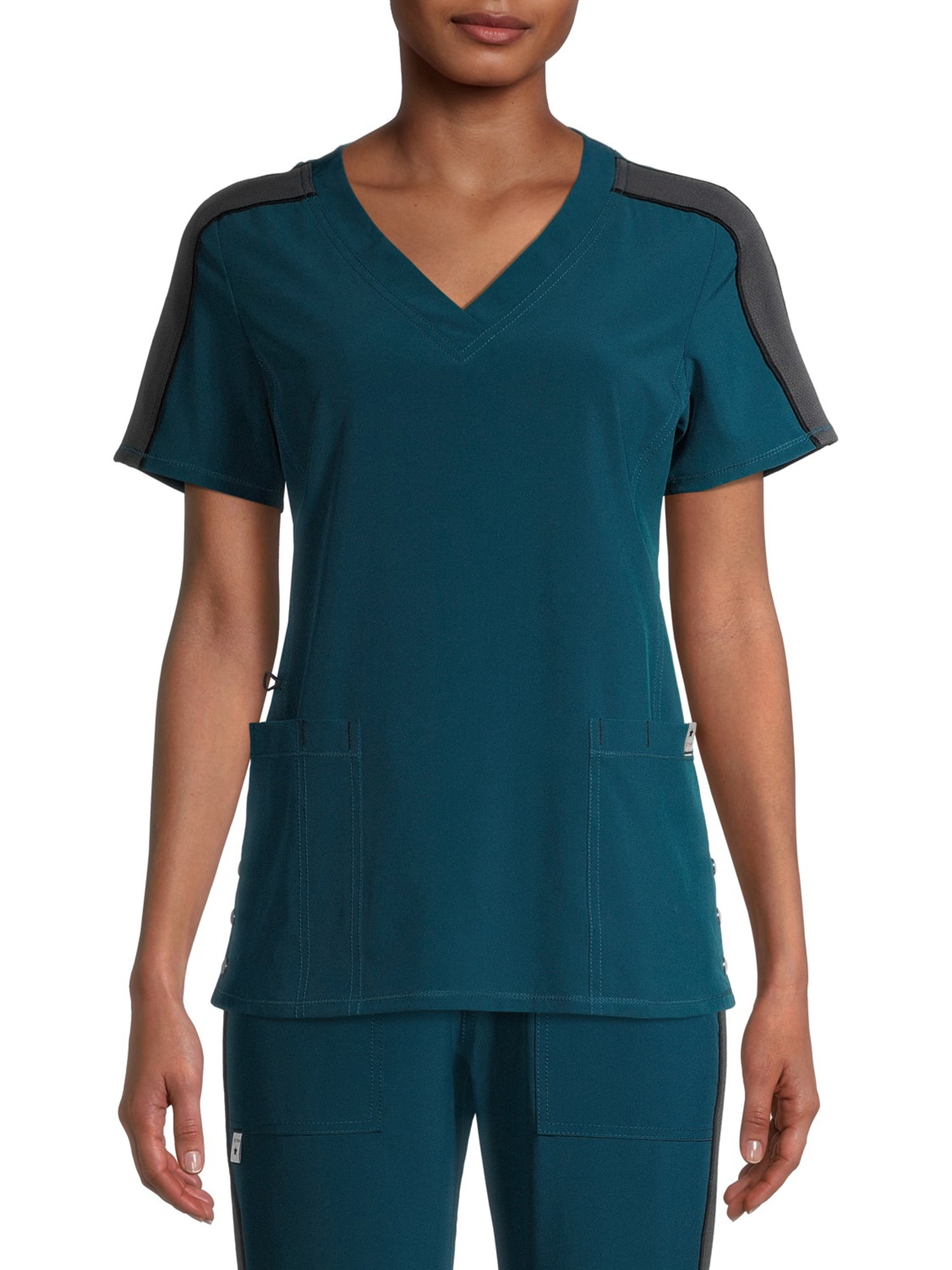 Active Colorblock V-Neck Scrub Top 