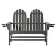 thumbnail image 3 of WestinTrends St. Augustine Outdoor Patio 49" HDPE Adirondack Garden Bench, Gray, 3 of 16