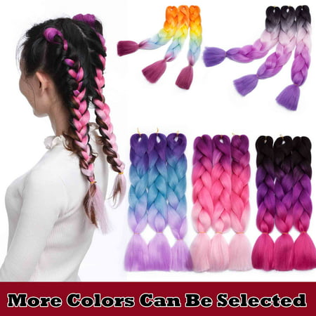 S-noilite Jumbo Braiding Hair Extensions High Temperature Kanekalon Synthetic Ombre Twist Hair Multiple Tone Colored Jumbo Braiding Hair (Best Way To Transition From Colored Hair To Gray)