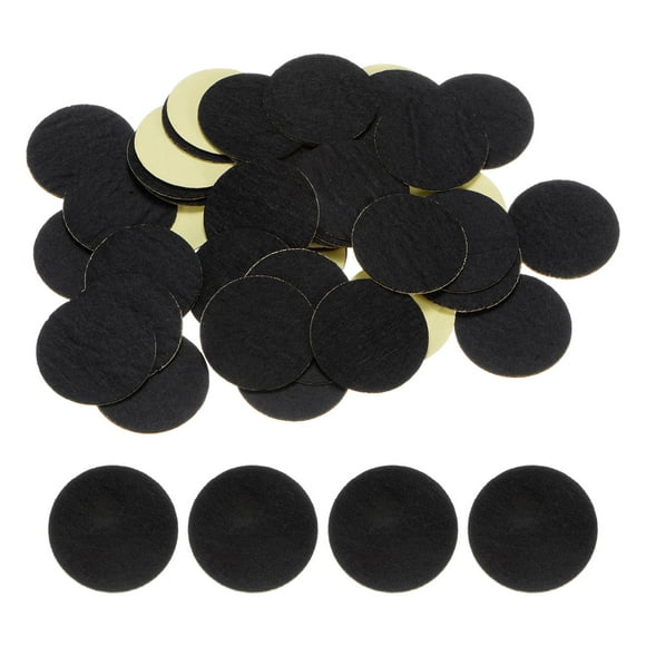 REGALWOVEN 48Pcs Round Adhesive Felt Circles, 35mm Pre Cut Felt Craft Stickers Non-Woven Mini Felt Fabric, Black