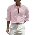 thumbnail image 3 of Gamivast mens button down shirts long sleeve Regular Fit long sleeve shirts Lightweight linen shirts Striped Print Soft Breathable Beach Holiday Party, 3 of 5