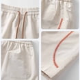 thumbnail image 4 of EOYWHK Denim Shorts Relaxed Fit Elastic Waist with Pockets Mens Casual Shorts for Men Soft Lightweight Breathable Wear Daily Wear Outdoor Khaki, Size L, 4 of 5