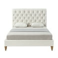 thumbnail image 6 of Rustic Manor Selina Tufted Linen King Full Size Bed Frame, No Box Spring Needed, Cream White, 6 of 8